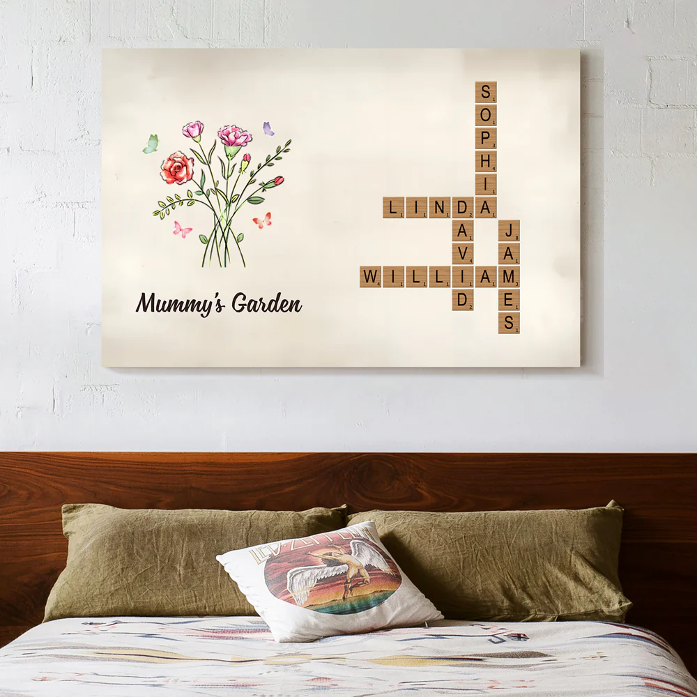 Personalized Family Garden Poster – Custom Flowers and Names Design, Unique Mother's Day or Valentine's Gift, Heartwarming Home Decor - Image 2