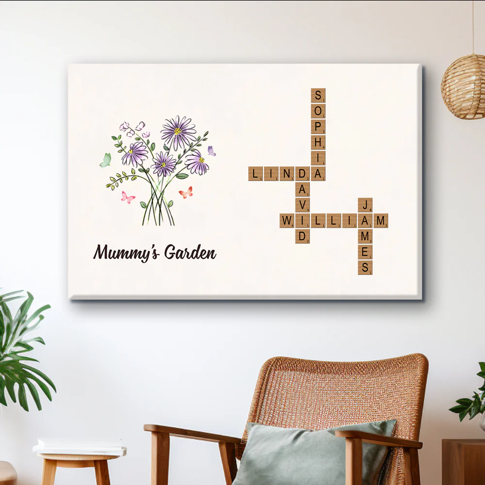 Personalized Family Garden Poster – Custom Flowers and Names Design, Unique Mother's Day or Valentine's Gift, Heartwarming Home Decor - Image 3