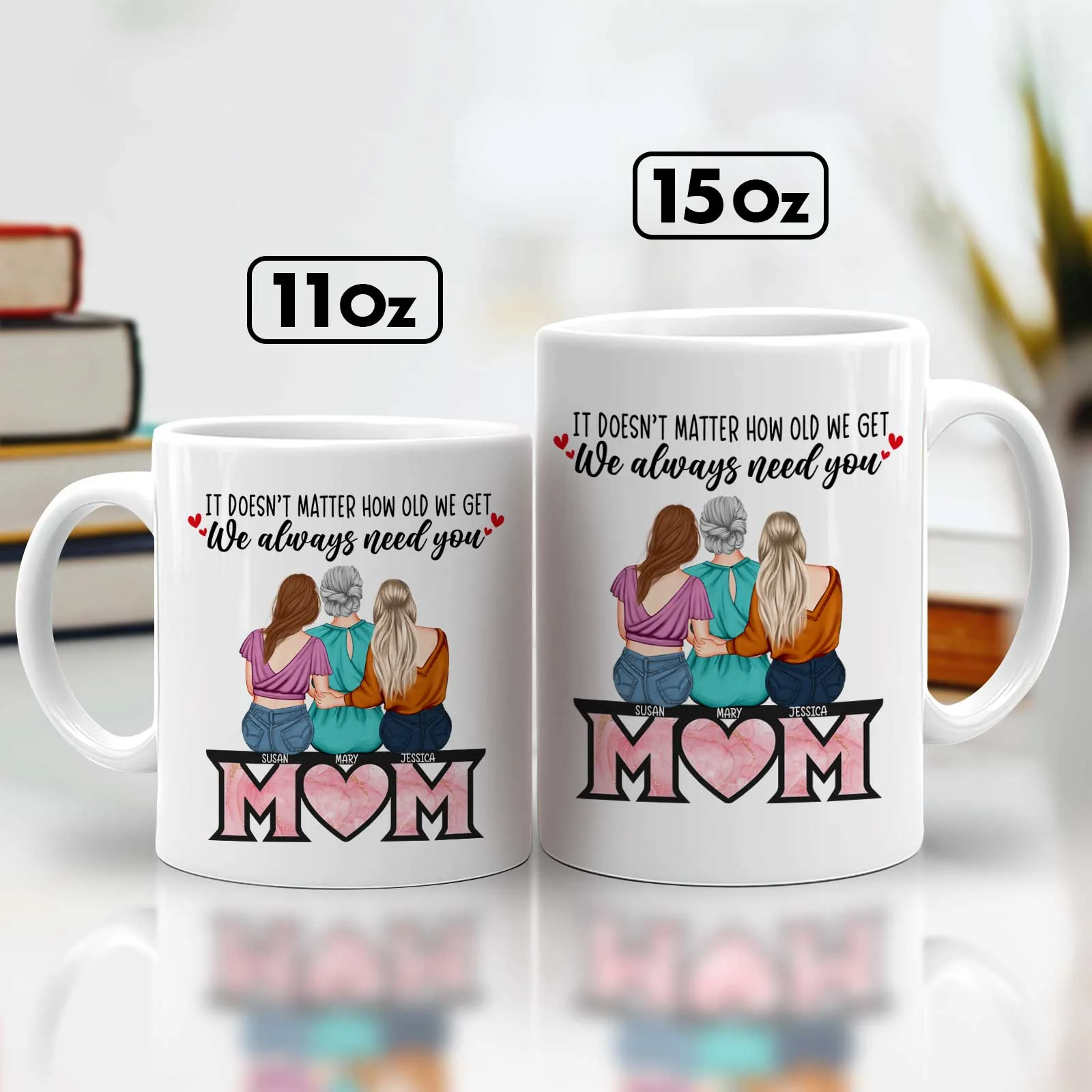 Always Need You – Personalized White Ceramic Mug Showcasing Beautiful Moments Between Mother and Kids – Ideal Mother’s Day or Family Gift - Image 6