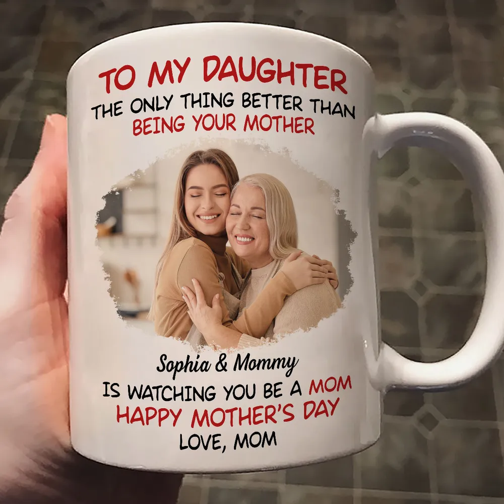 Mother's Day Exclusive Gift – Ceramic Mug, Poster, and Plaque Featuring Hugging Scene with 'To My Daughter, Happy Mother’s Day' - Image 4