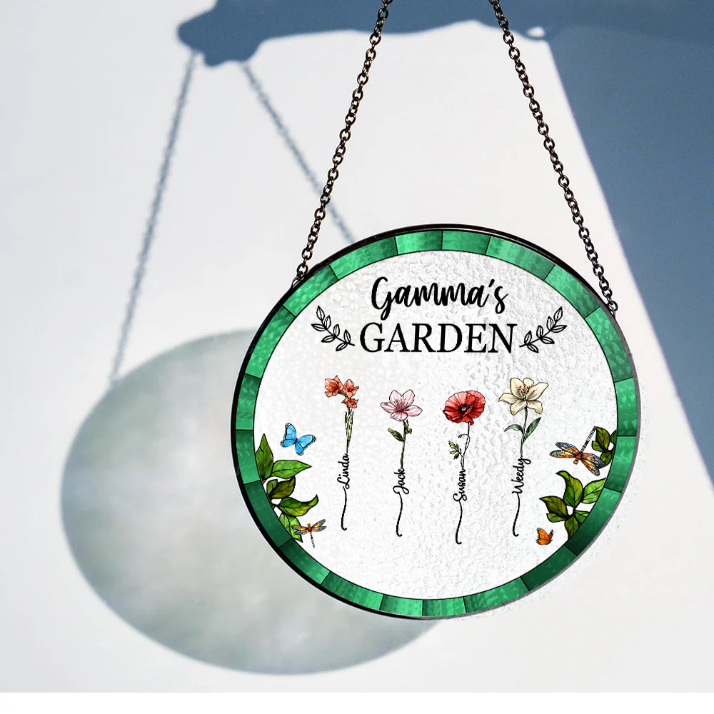 Custom Grandma’s Garden Suncatcher Ornament – Personalized Floral Gift with Family Names – Thoughtful Gift for Grandmother, Birthday & Mother’s Day - Image 7