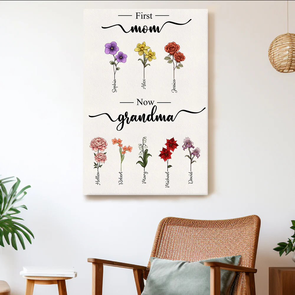 Customized Family Poster/Canvas - Personalized Gift for Mother's Day