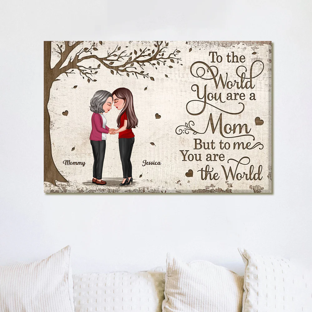 Custom "To the world you are a Mom, but to me you are the world" Poster, Mother-Daughter Bond, Perfect Gift for Mom and Daughter - Image 3