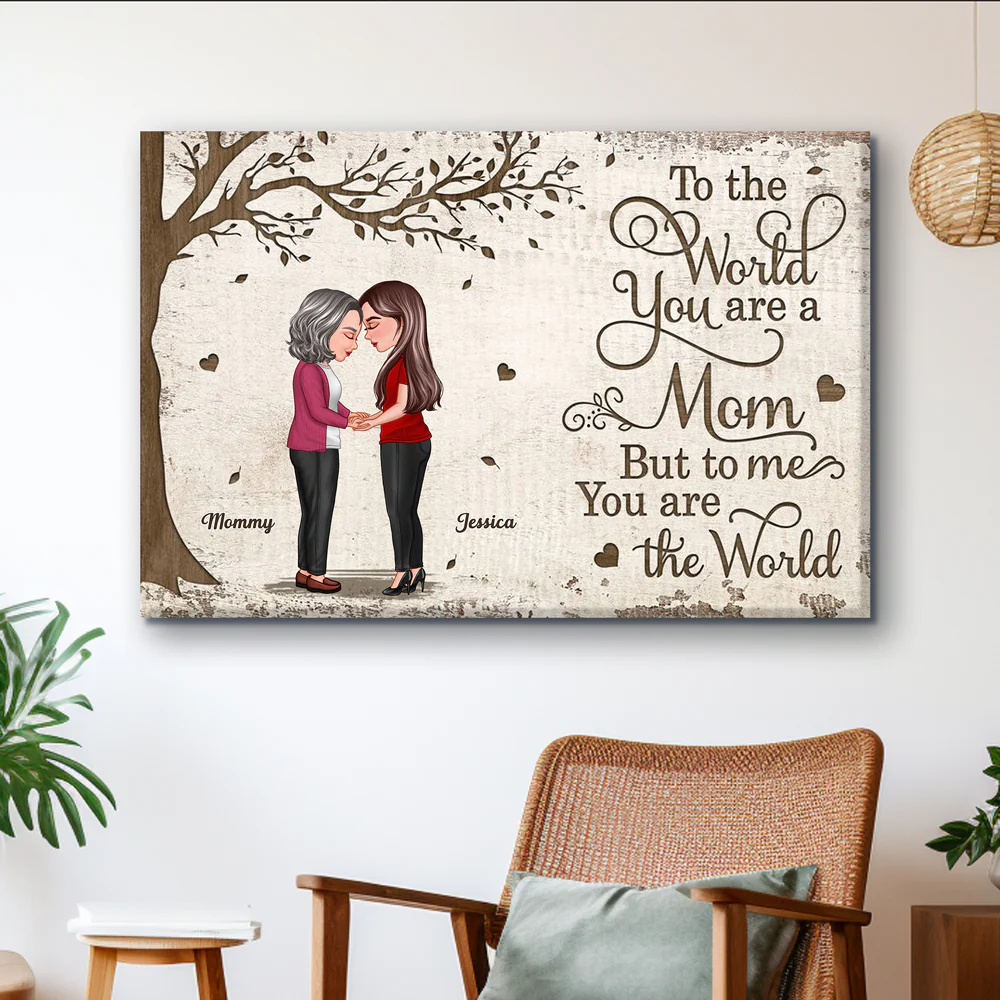 Custom "To the world you are a Mom, but to me you are the world" Poster, Mother-Daughter Bond, Perfect Gift for Mom and Daughter - Image 4
