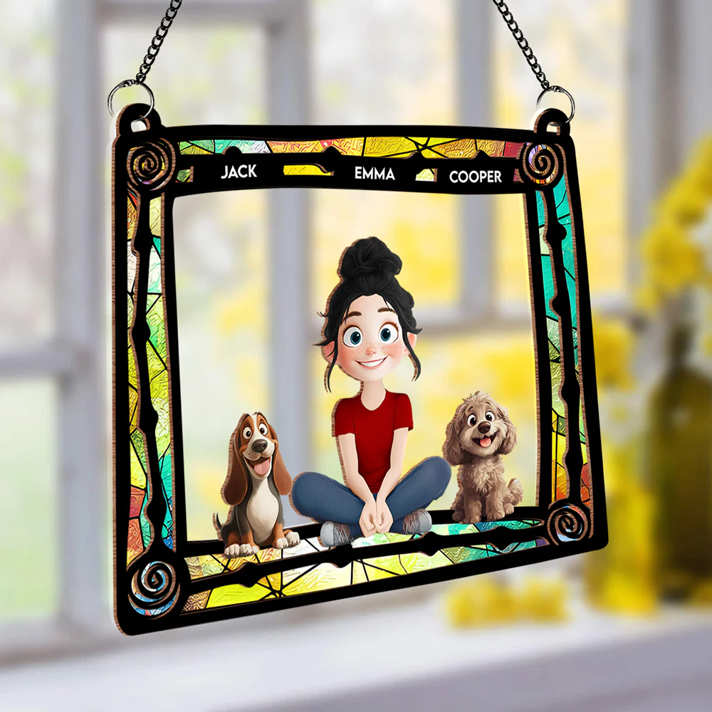 Custom Pet & Owner Wood Acrylic Ornament - Personalized Pet Lover Gift - Image 3