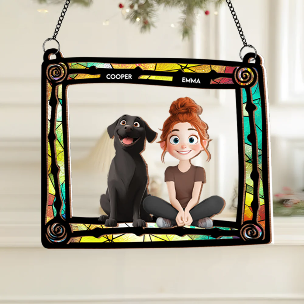 Custom Pet & Owner Wood Acrylic Ornament - Personalized Pet Lover Gift - Image 4