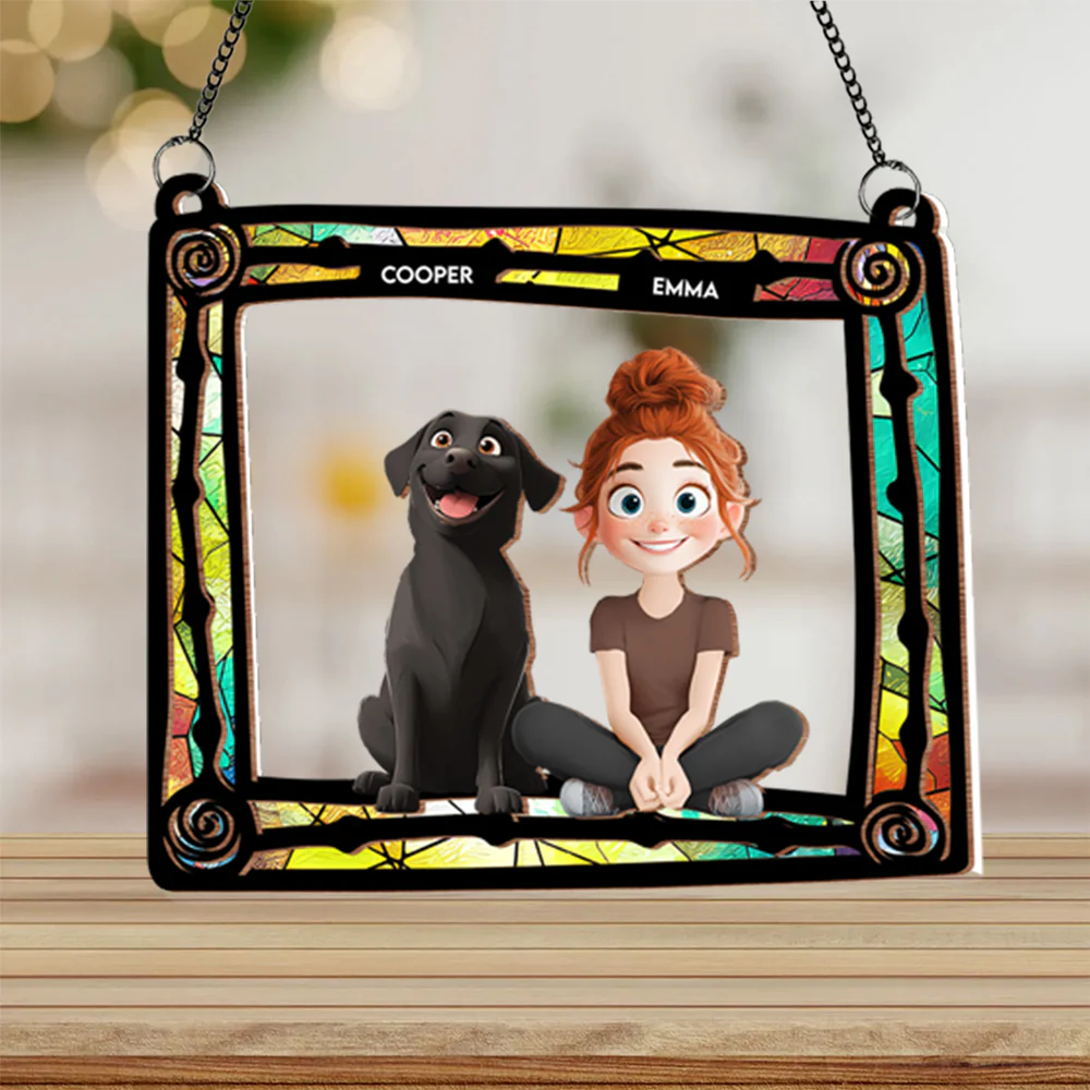 Custom Pet & Owner Wood Acrylic Ornament - Personalized Pet Lover Gift - Image 5
