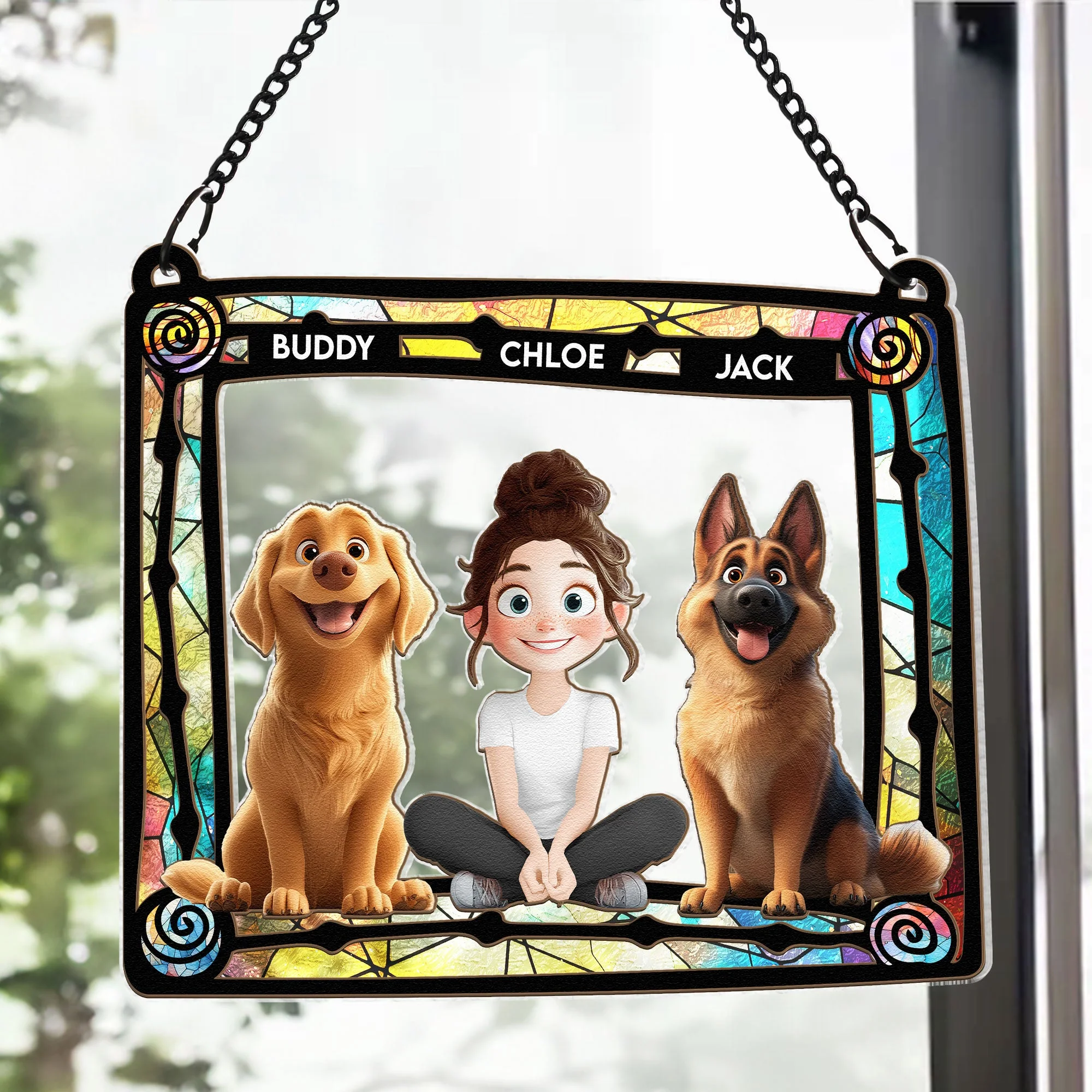 Custom Pet & Owner Wood Acrylic Ornament - Personalized Pet Lover Gift - Image 9