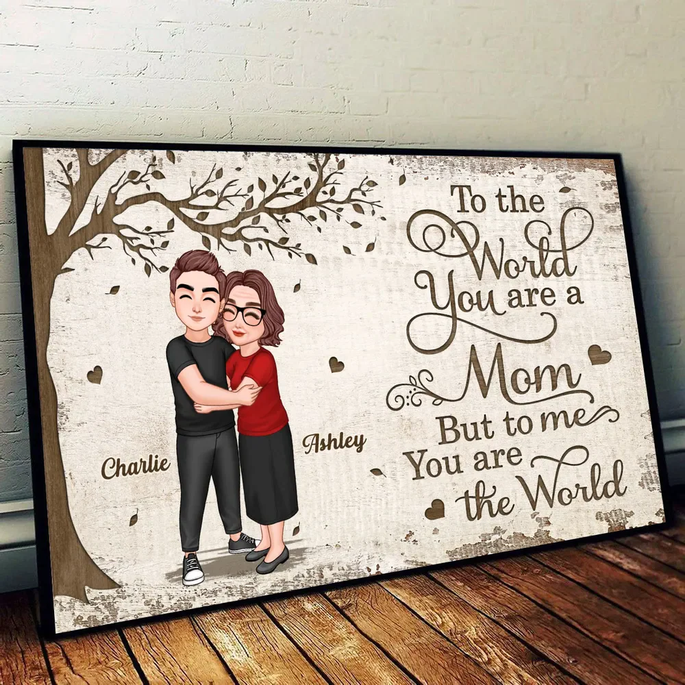 To the World You Are a Mom, But to Me You Are the World – Custom Poster Heartwarming Mother's Day Gift for Mom and Daughter - Image 6