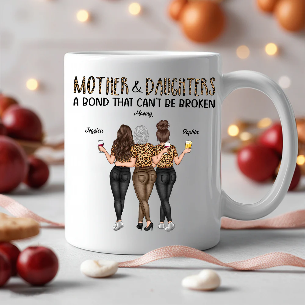 Mother & Daughter - A Bond That Can't Be Broken, Custom Ceramic Mug, Perfect Gift for Mom or Daughter - Personalized Mug to Celebrate the Special Bond! - Image 2