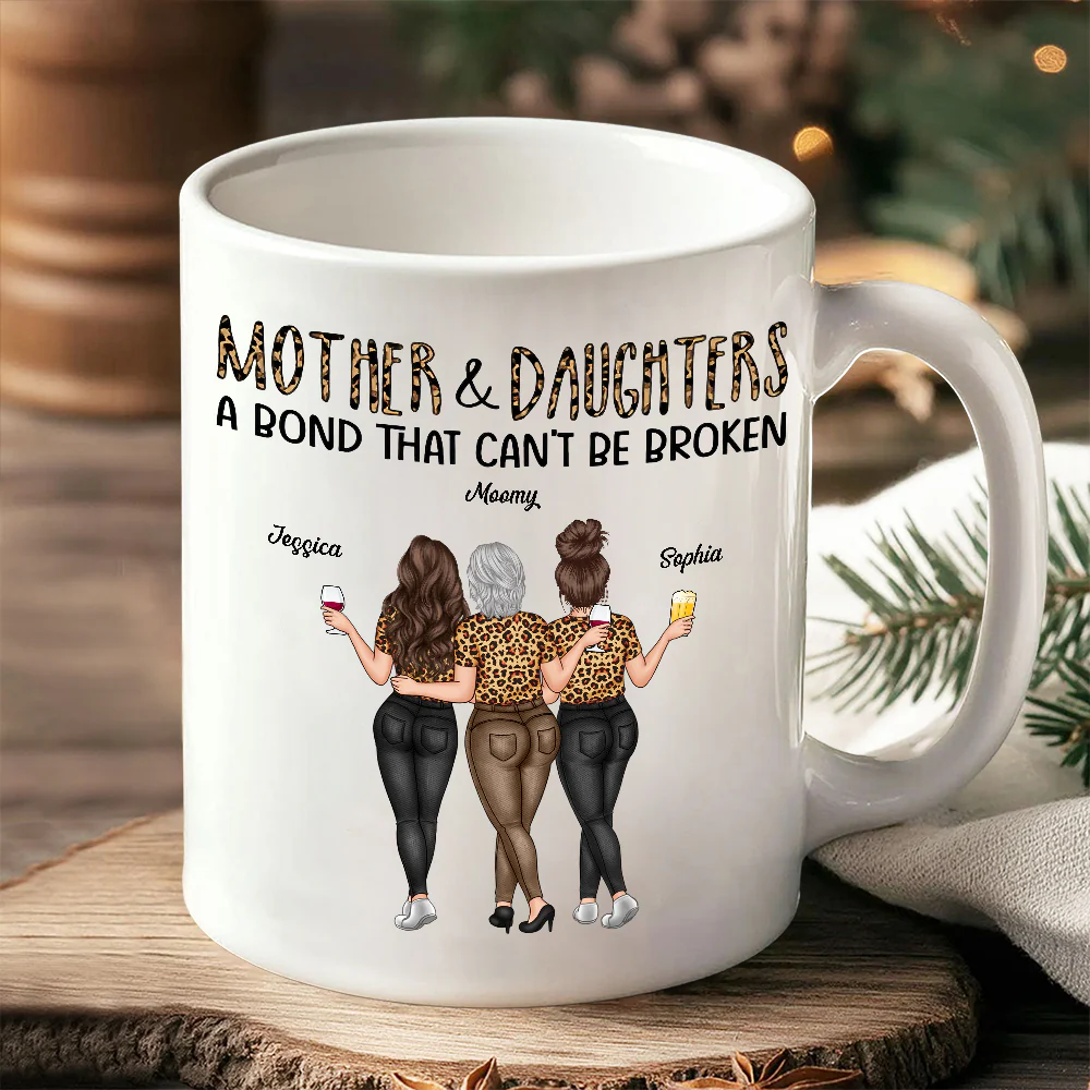 Mother & Daughter - A Bond That Can't Be Broken, Custom Ceramic Mug, Perfect Gift for Mom or Daughter - Personalized Mug to Celebrate the Special Bond! - Image 4