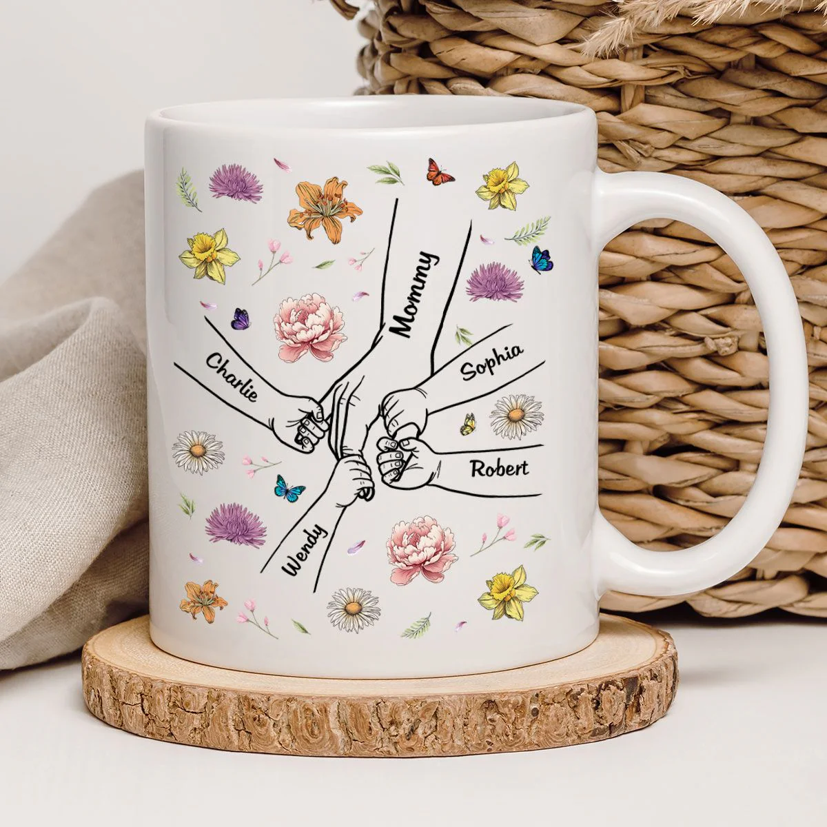 Mother & Daughter – A Bond That Can’t Be Broken | Personalized White Ceramic Mug - Ideal Gift for Mother's Day, Family Gatherings, or Special Occasions - Image 6