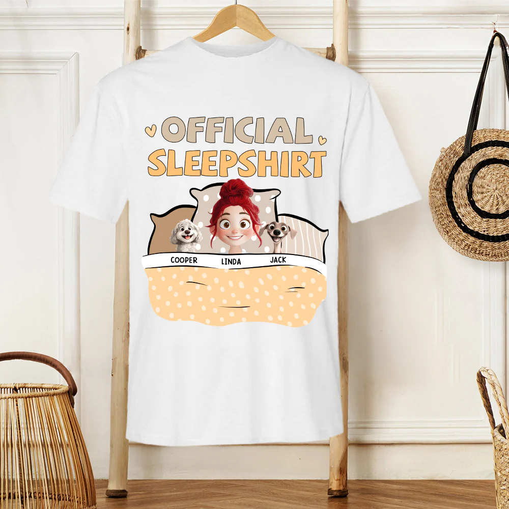 Personalized Dog Lover Sleep Shirt – Official Sleepshirt with Cute Design Featuring Pet Names, Ideal for Kids and Pet Lovers, Perfect for Birthdays or Casual Wear - Image 4