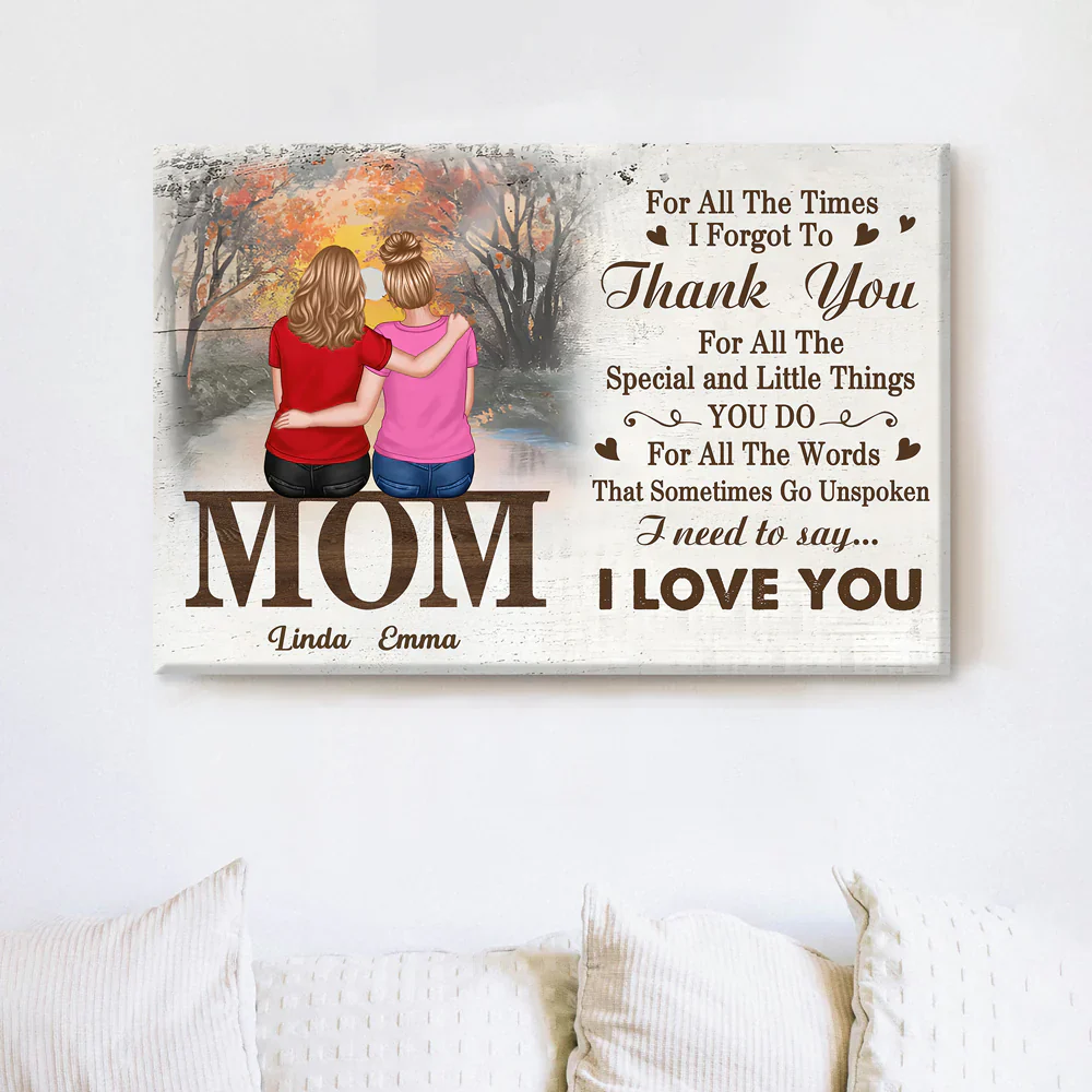 Grateful Love – Custom Poster Featuring a Heartwarming Moment with Mother and Daughter – Ideal Gift for Mother’s Day or Family Celebrations - Image 3