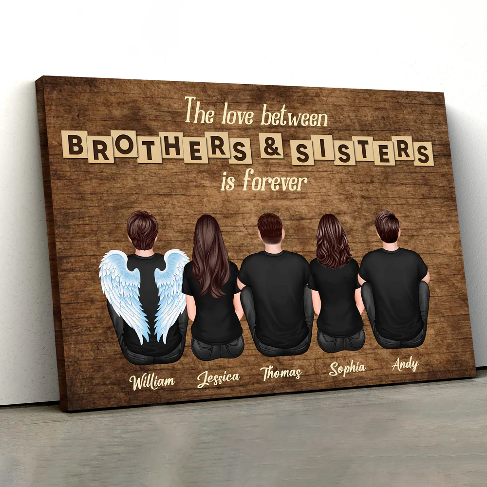 The Love Between Brothers and Sisters – Customizable Poster for Siblings , A Heartfelt Gift for Family Gatherings and Special Occasions - Image 2