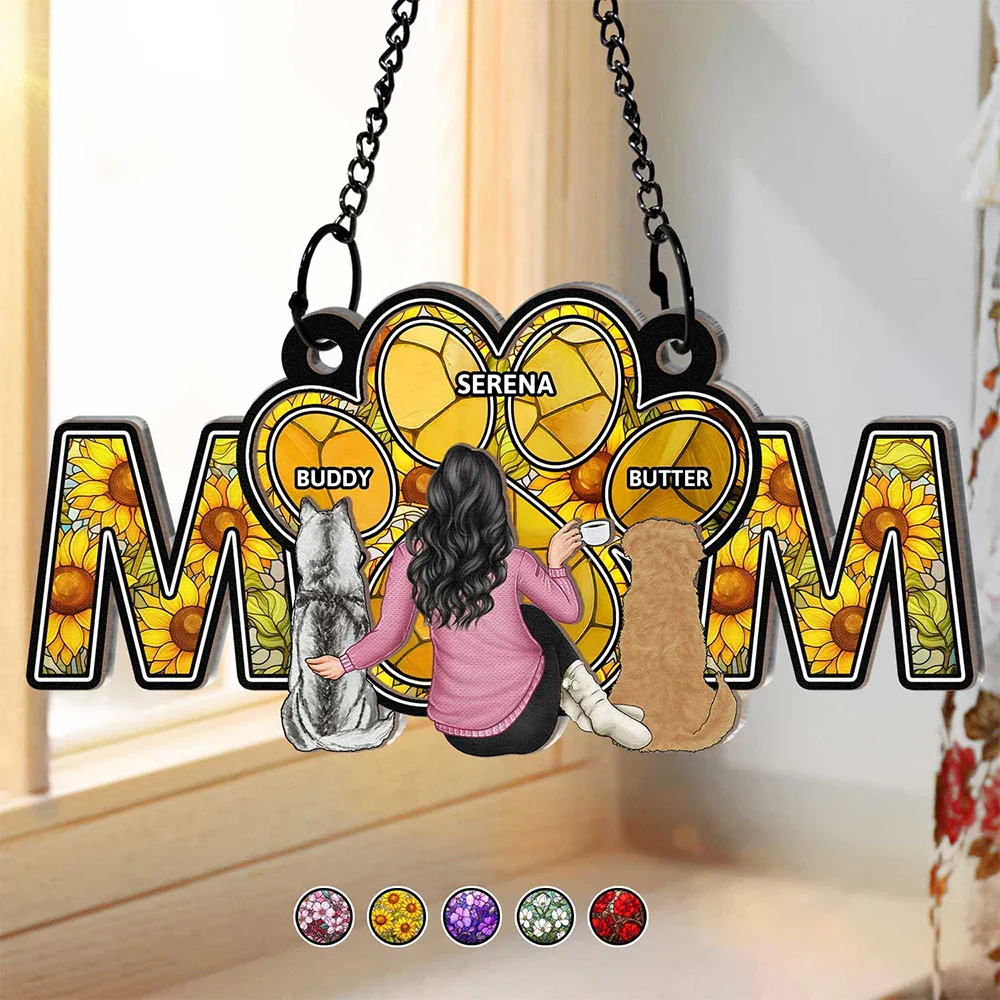 Personalized Wood and Acrylic Layered Ornament – MOM Design with Custom Names and Pet Details, Perfect Mother’s Day Gift for Pet-Loving Moms, A Unique and Sentimental Home Decor Keepsake - Image 5