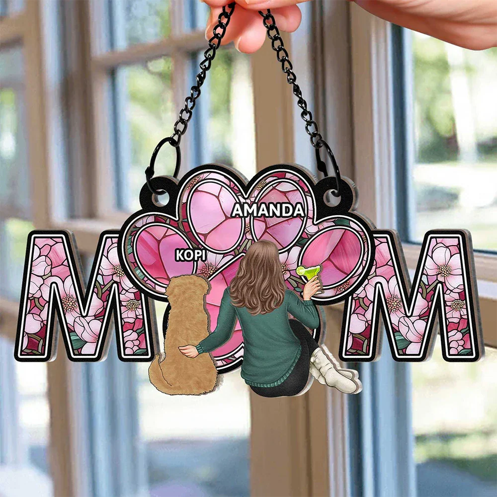 Personalized Wood and Acrylic Layered Ornament – MOM Design with Custom Names and Pet Details, Perfect Mother’s Day Gift for Pet-Loving Moms, A Unique and Sentimental Home Decor Keepsake - Image 6