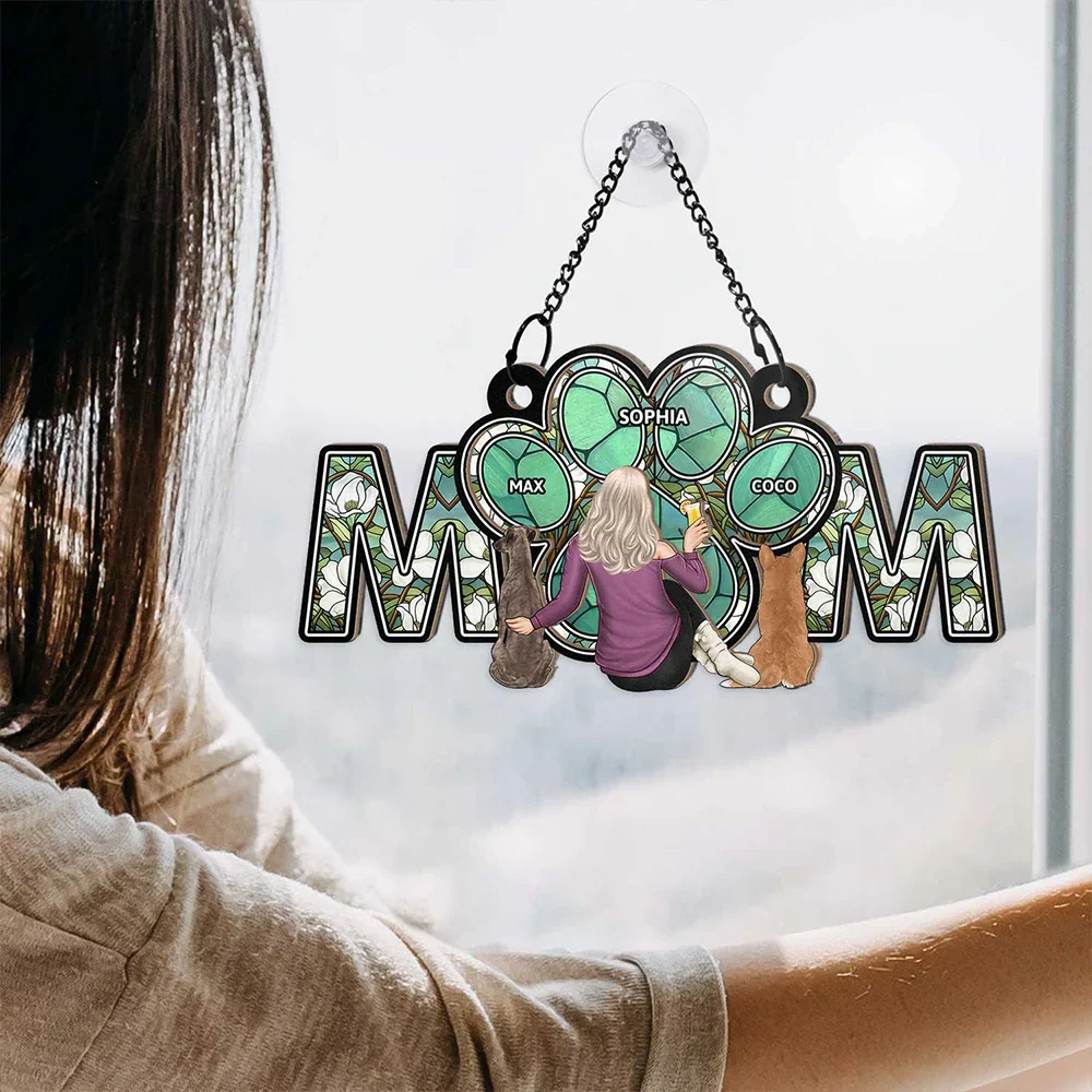 Personalized Wood and Acrylic Layered Ornament – MOM Design with Custom Names and Pet Details, Perfect Mother’s Day Gift for Pet-Loving Moms, A Unique and Sentimental Home Decor Keepsake - Image 8