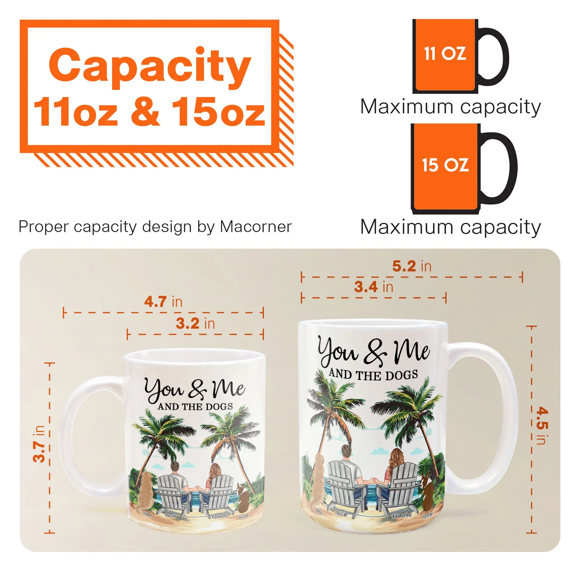Personalized White Ceramic Mug – You & Me and the Dogs, Custom Mug for Couples with Their Dogs, Perfect Gift for Dog Lovers, - Image 11