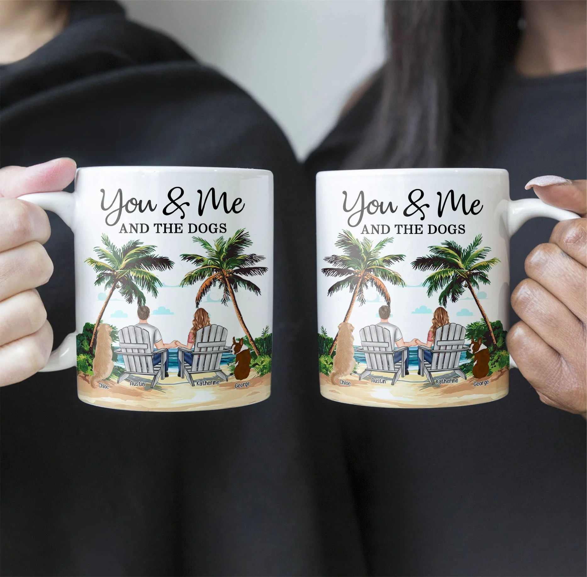 Personalized White Ceramic Mug – You & Me and the Dogs, Custom Mug for Couples with Their Dogs, Perfect Gift for Dog Lovers, - Image 6