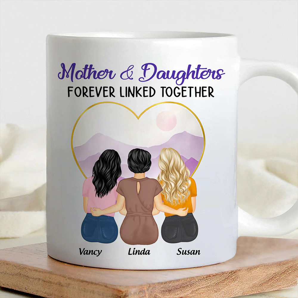 Personalized Mug for Mother and Daughters – Heartwarming Family Gift with Custom Names, Great for Mother's Day or Family Gatherings - Image 3