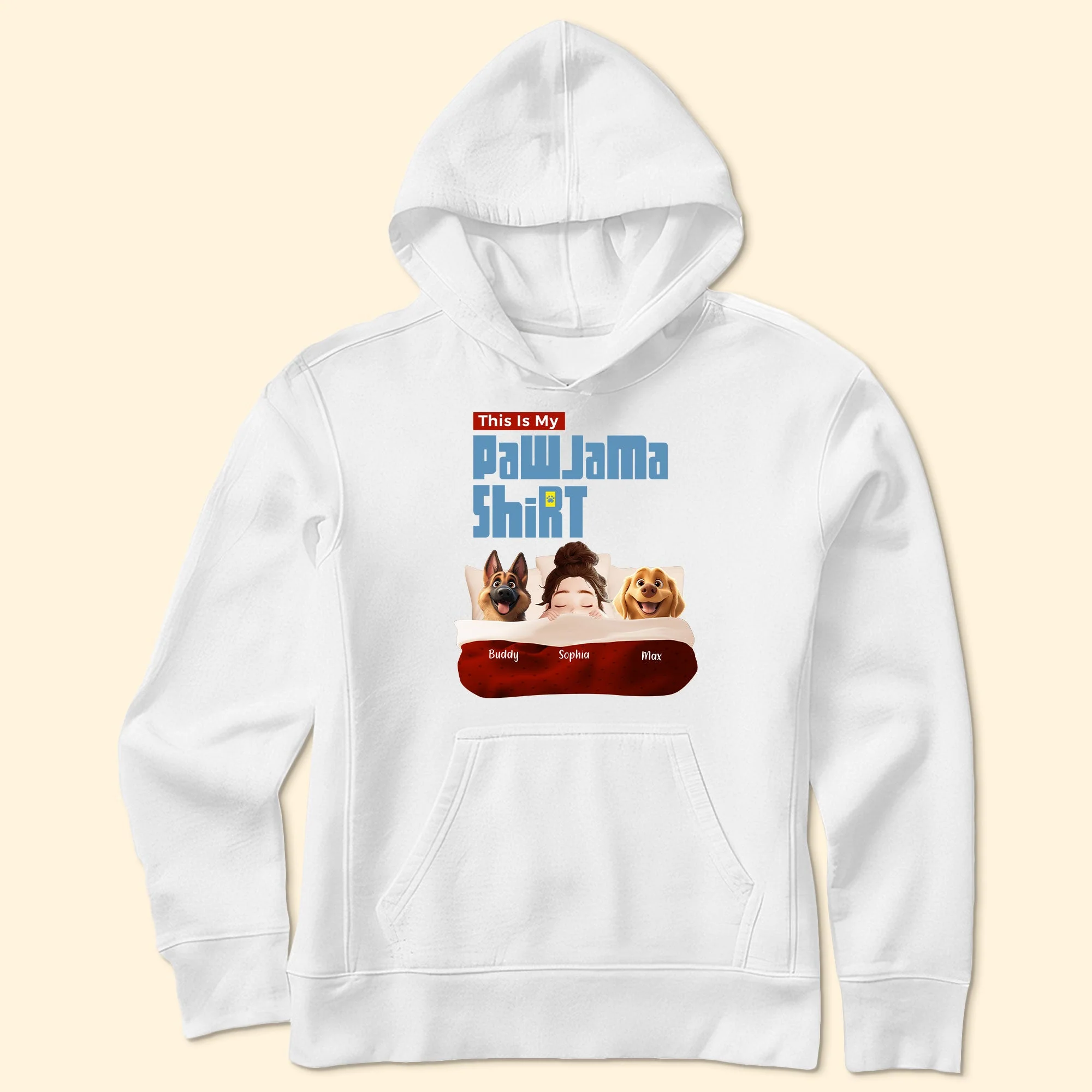 Custom Pawjama Shirt for Couples – Featuring Pets and Their Names, Ideal for Valentine’s Day or Special Occasions, Available in Classic Tee, Women Tee, Hoodie, and Sweatshirt - Image 11