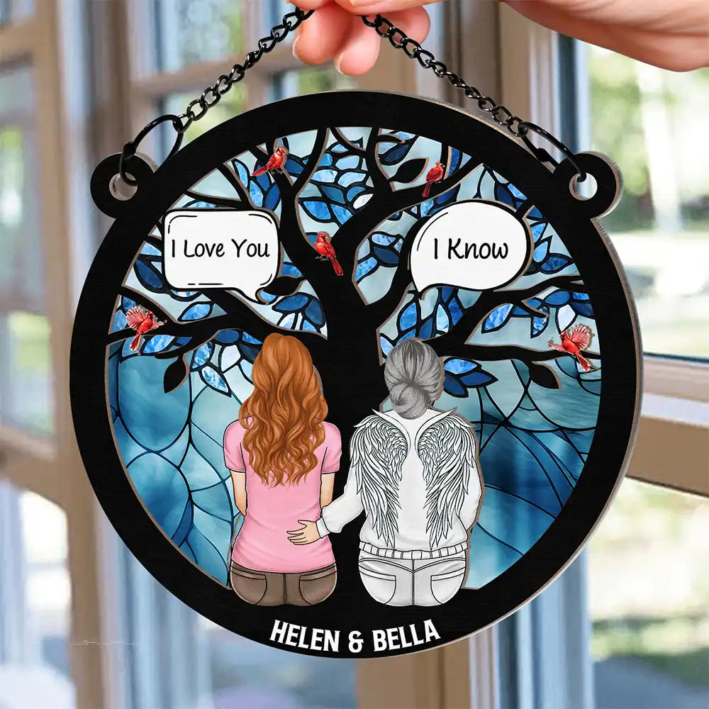 Custom Memorial Ornament – Wood and Acrylic Layered Keepsake Featuring Angel Wings and Cardinal Birds, Perfect for Remembering Loved Ones or as a Sentimental Gift - Image 6