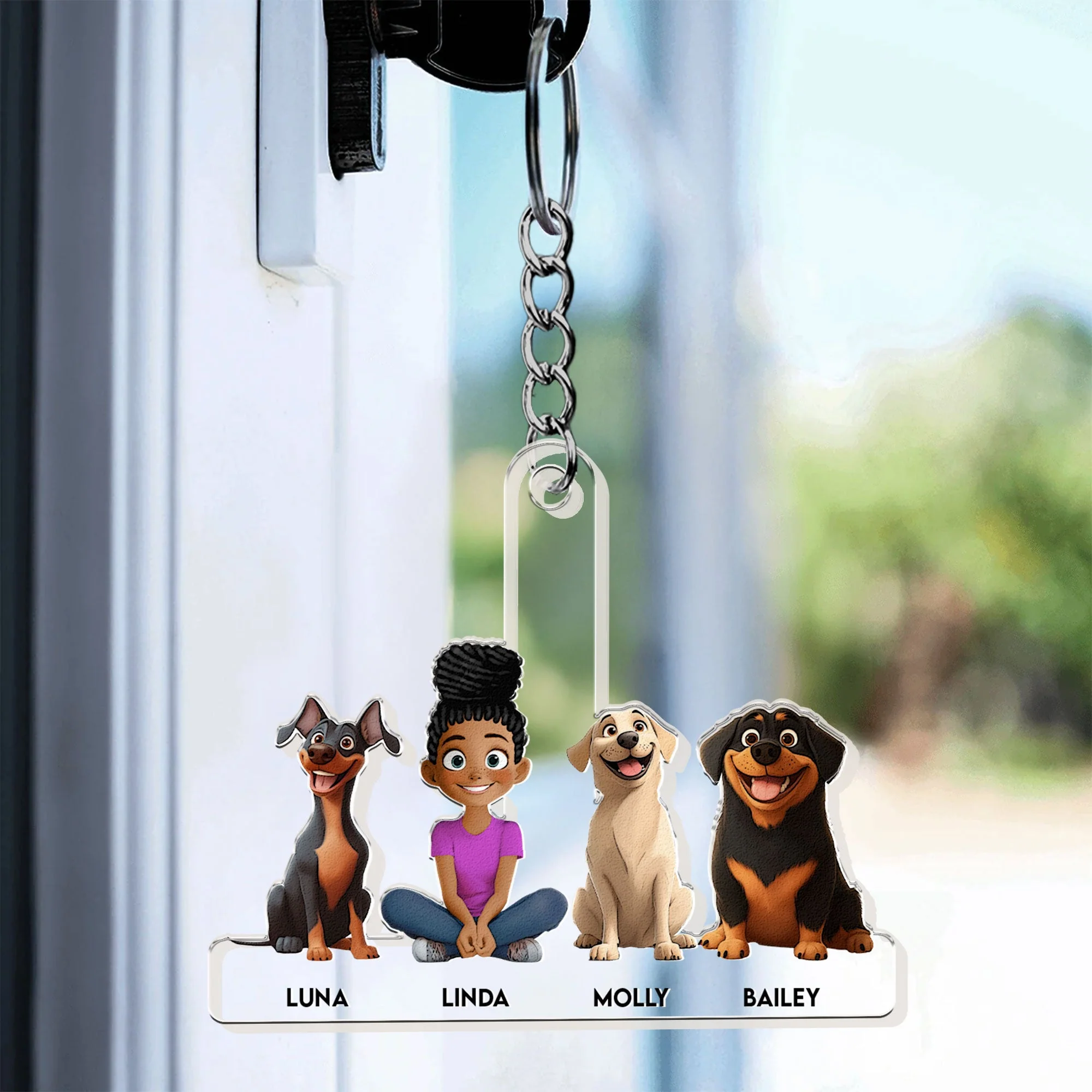 Personalized Acrylic Keychain with Custom Family Pets – Featuring Your Dog and Family Member Names, Perfect Gift for Dog Lovers, Ideal for Any Occasion - Image 7