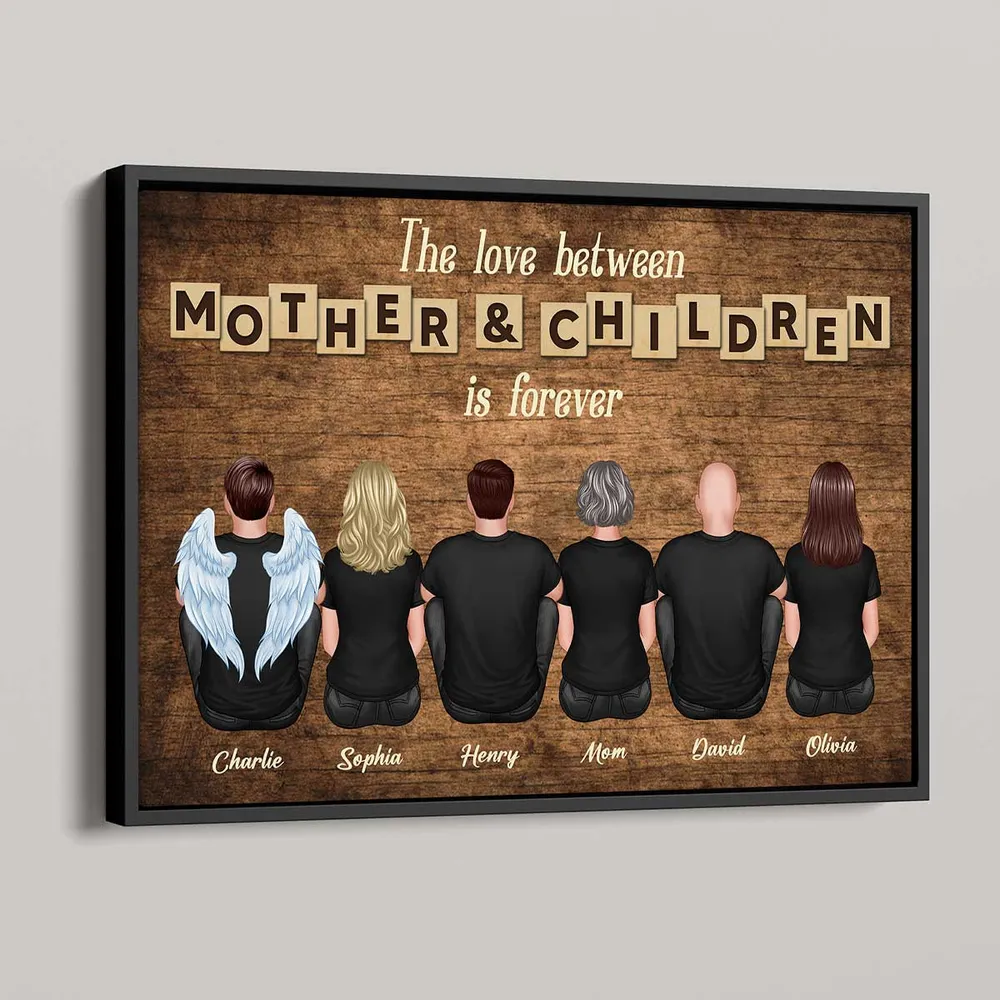 The Love Between Mother & Children is Forever’ Design with Family Illustration, Custom Plaque, Ornament, Pillow, Sign, Heartfelt Gift For Mothers or Families - Image 3