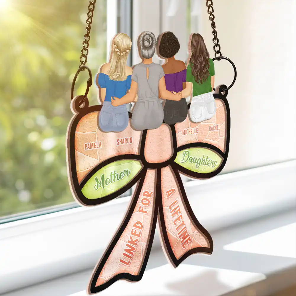Mother & Daughter – Forever Linked Together - Personalized Wood and Acrylic Layered Ornament with Heartwarming Message, Perfect for Mother’s Day Gift - Image 4
