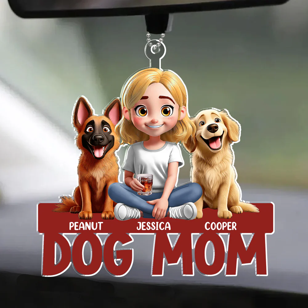 Personalized Dog Mom Acrylic Keychain - Custom Gift for Dog Lovers