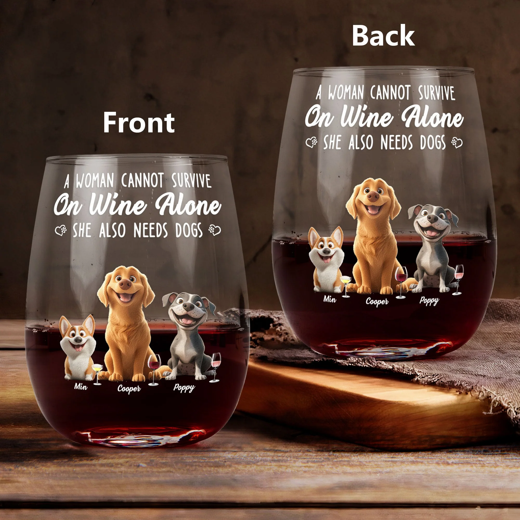 Personalized Dog Lover Wine Glass - Custom Cup Gift - Image 3