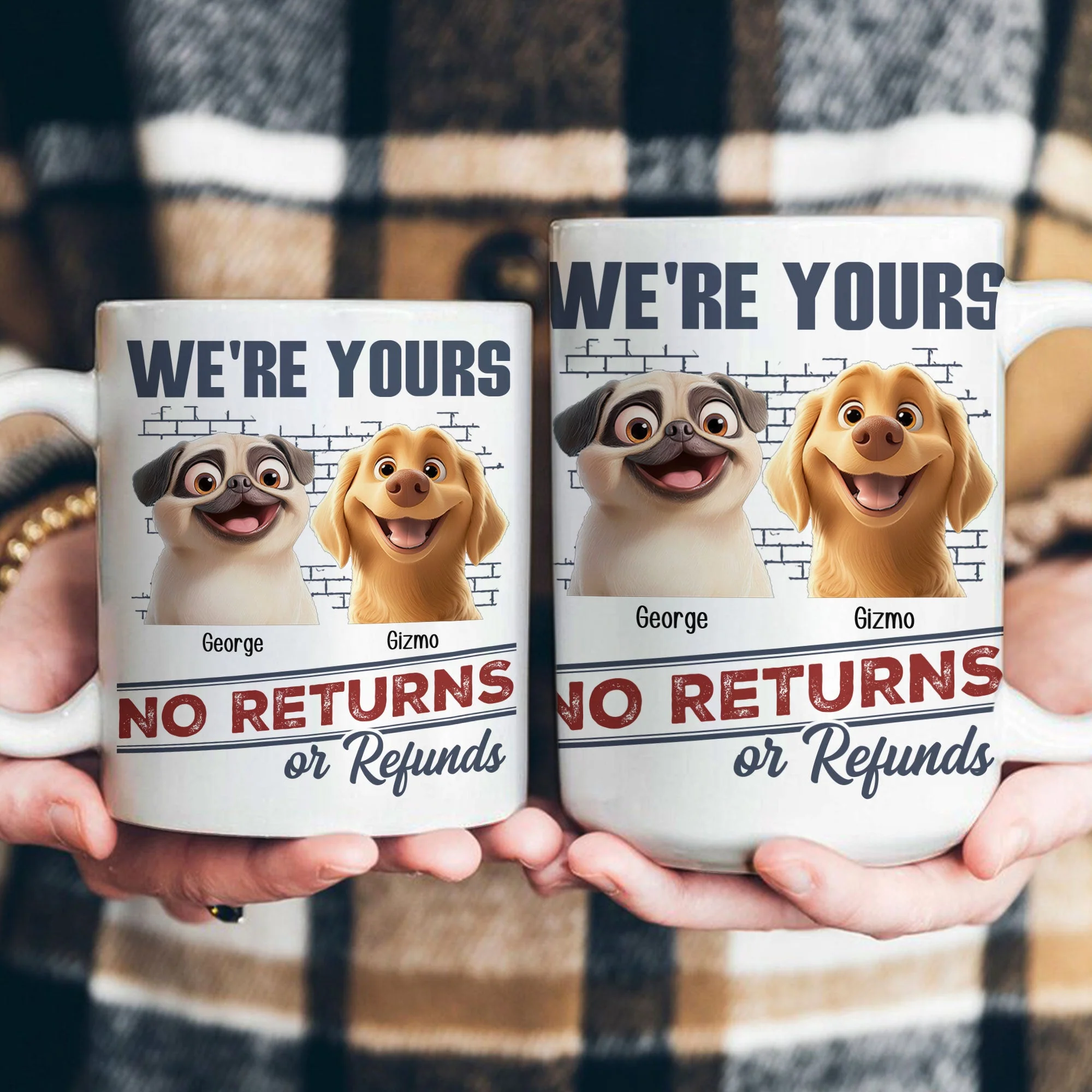 Dog Lovers' Personalized Mug – No Returns Design, Gift for Couples - Image 3