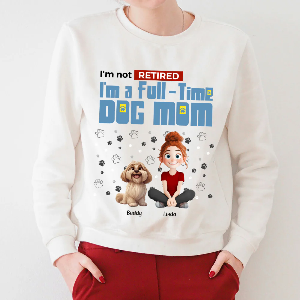Personalized Dog Mom T-Shirt – Custom Pet Name, Cute Dog Lover Gift, Cozy Sweatshirt & Hoodie - Image 3