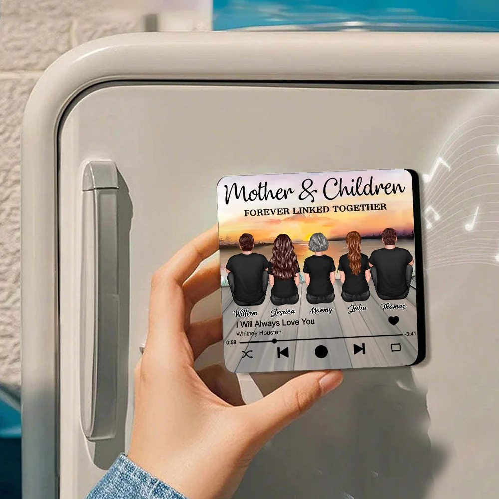 Personalized Sunset Music Theme Acrylic Fridge Magnet – Custom Gift for Mothers - Image 3