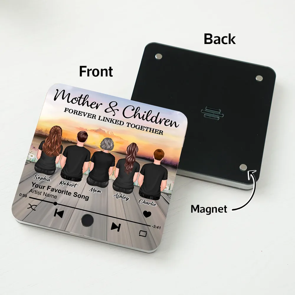 Personalized Sunset Music Theme Acrylic Fridge Magnet – Custom Gift for Mothers - Image 7