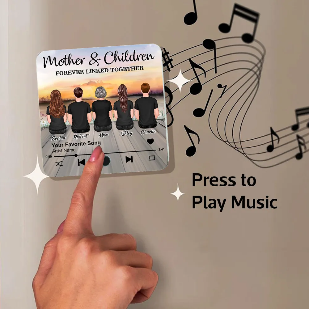 Personalized Sunset Music Theme Acrylic Fridge Magnet – Custom Gift for Mothers - Image 8