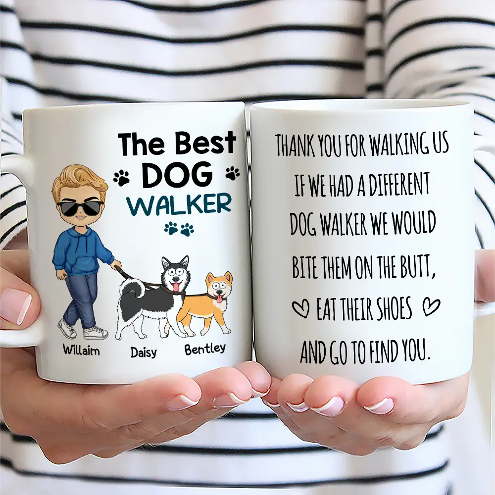 Thank You for Walking Me – Hilarious Personalized White Ceramic Mug for Dog Walkers, Customizable with Dog, Perfect Gift for Pet Lovers - Image 7