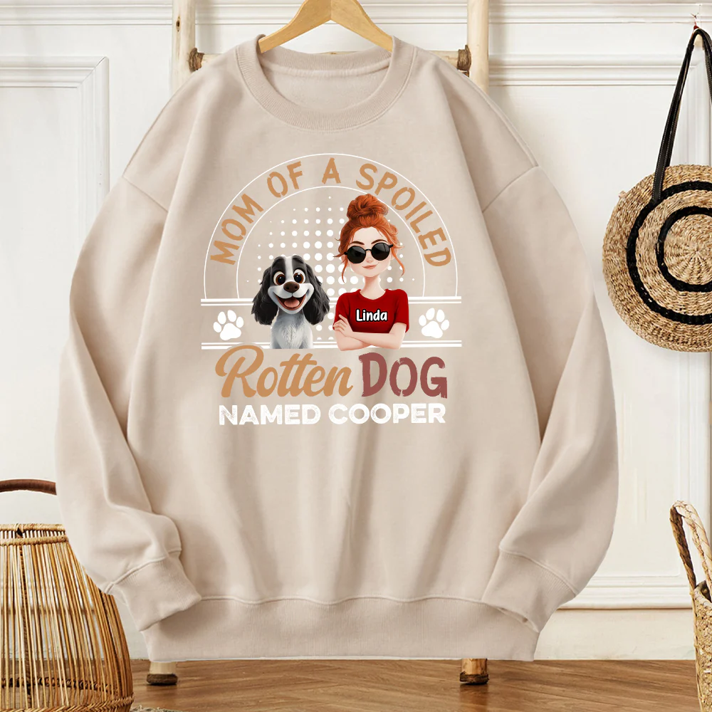 Mom of a Spoiled Dog T-Shirt - Personalized Classic Tee with Custom Name, Perfect Gift for Dog Lovers - Image 3