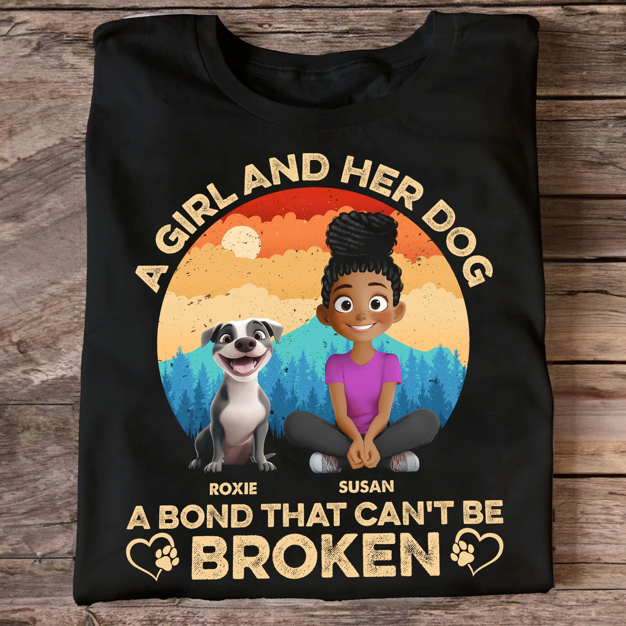 A Bond That Can’t Be Broken - Customizable Classic Tee for Dog Lovers, Featuring Dogs and Their Names - Image 5