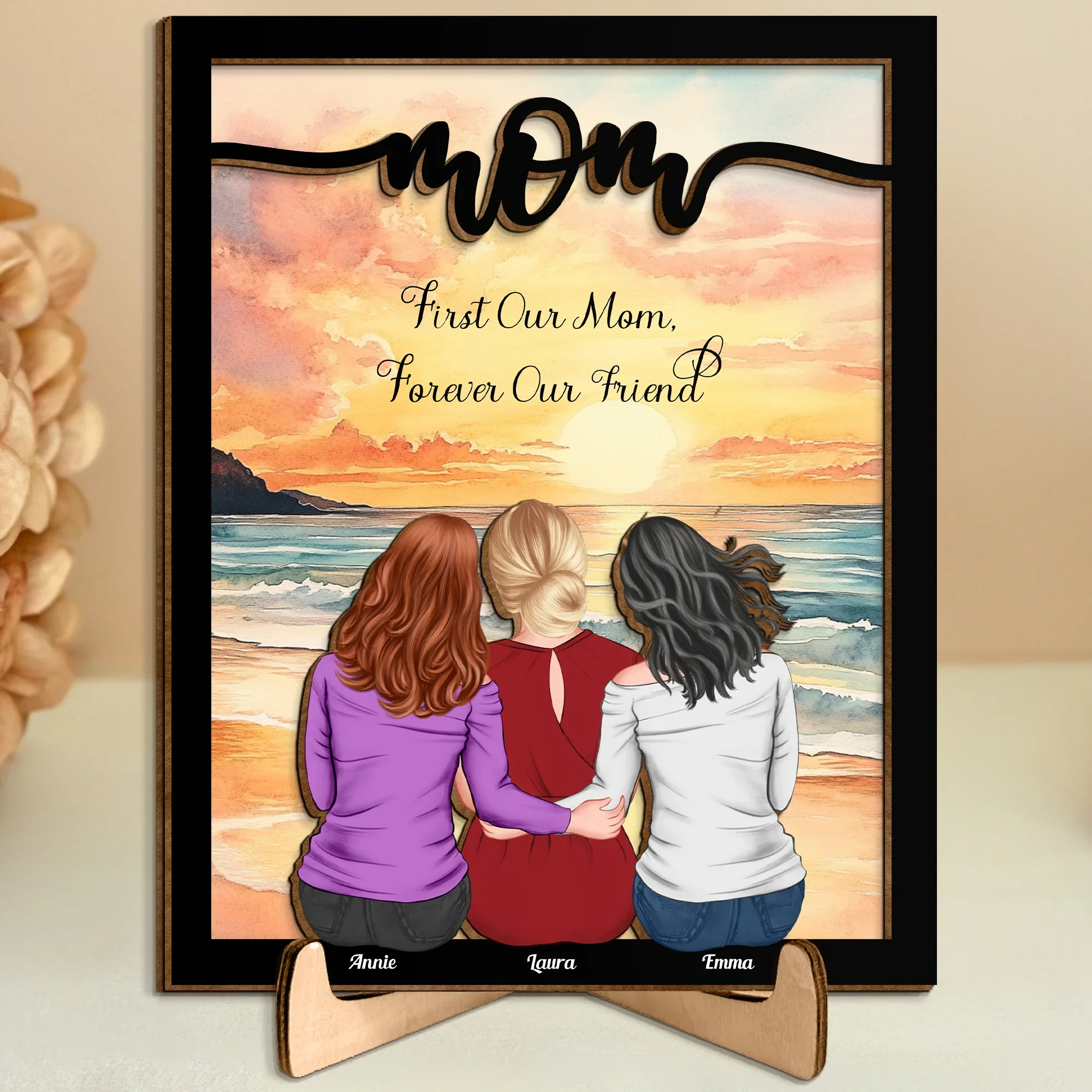 Mother and Daughters Forever Linked Together – Custom Plaque for Family Love and Memories - Image 5