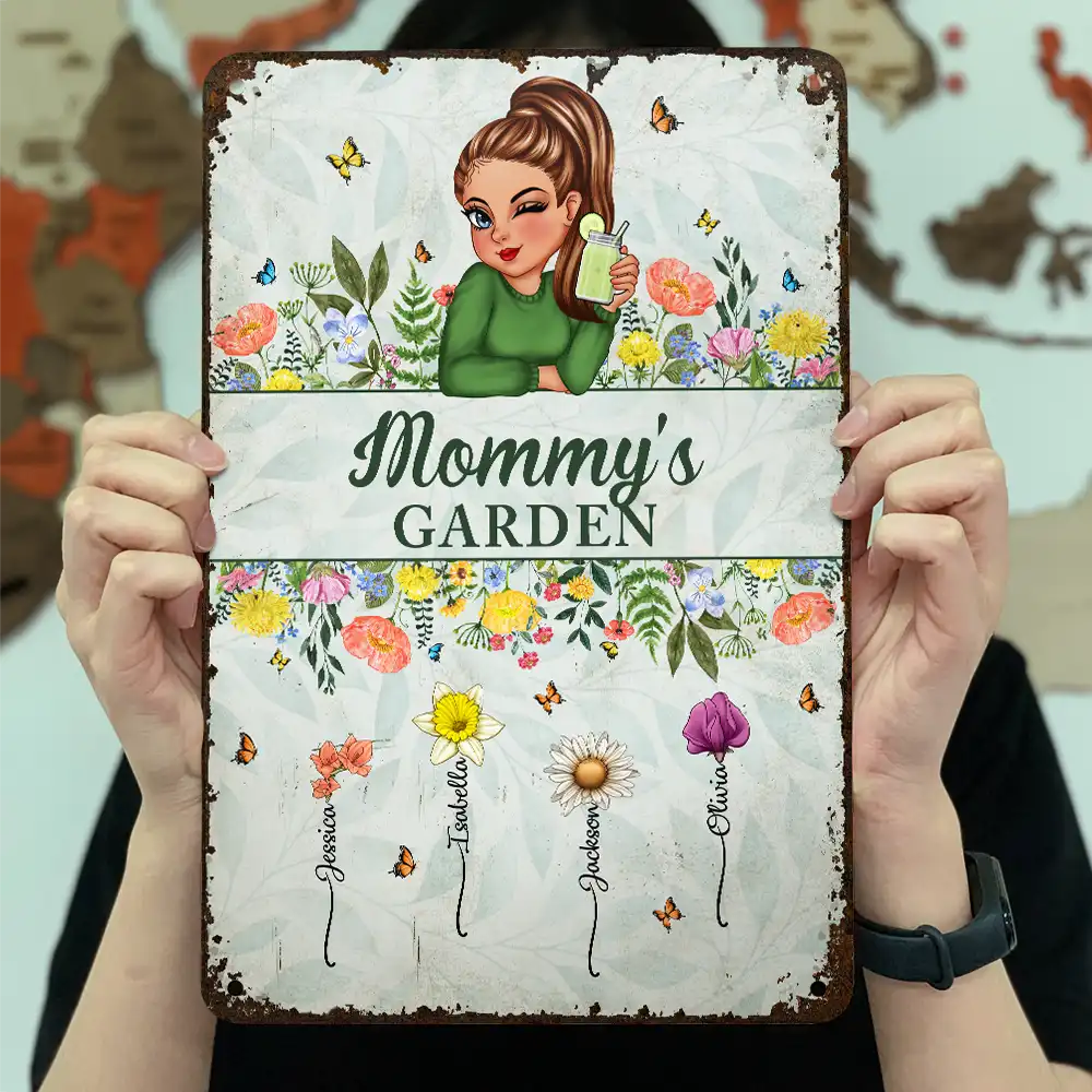Personalized "Mommy’s Garden" Rectangular Iron Sign – Custom Flower Garden Sign for Mom, Ideal Gift for Mother's Day or Family Garden Lovers - Image 11