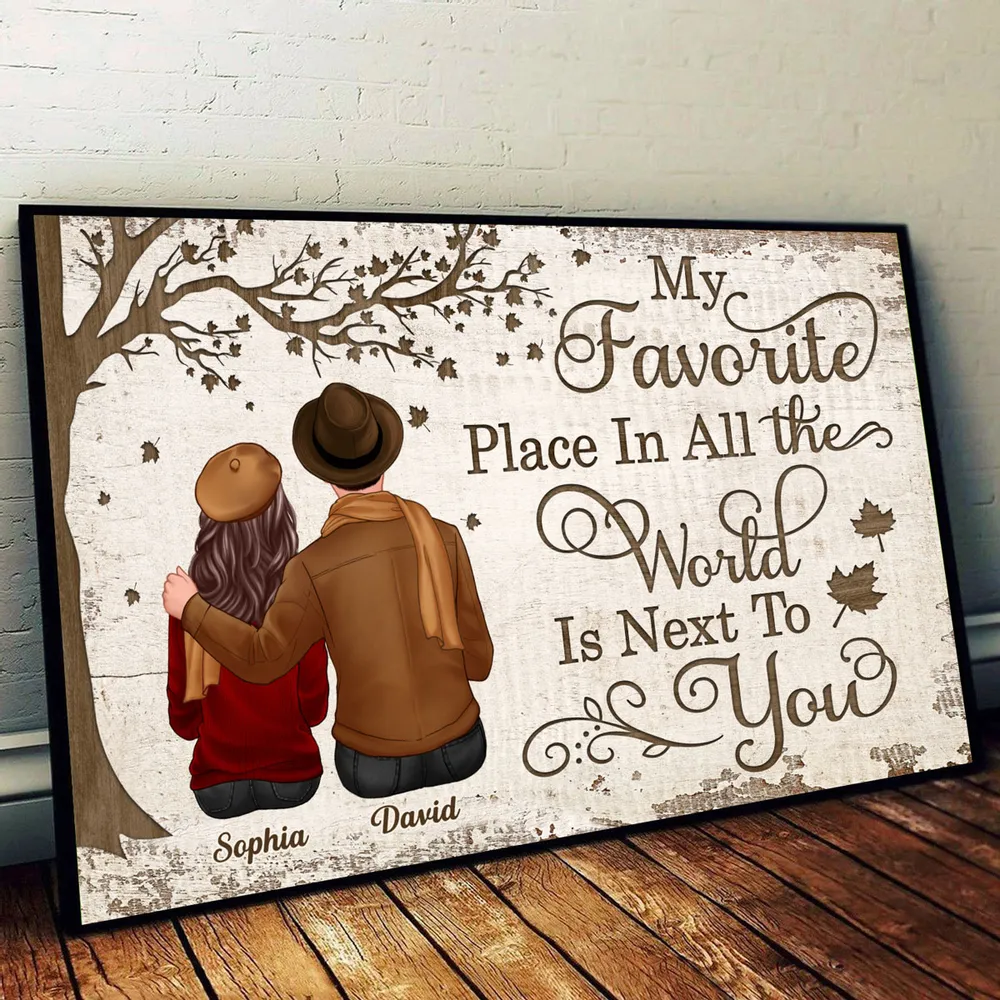 Personalized Couples Poster – Custom Name Romantic Canvas Print - Image 10
