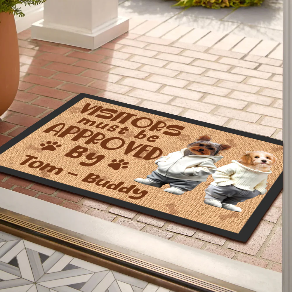 Personalized Dog Doormat – Visitors Must Be Approved By These Pet, Customizable Pet Welcome Mat, Perfect Gift for Dog Lovers, Home Decor for Pet Families - Image 2