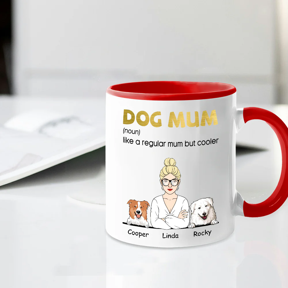 Custom Dog Mum Mug – 'Like a Regular Mum But Cooler' Personalized Ceramic Coffee Mug – Ideal Gift for Dog Mums - Image 3