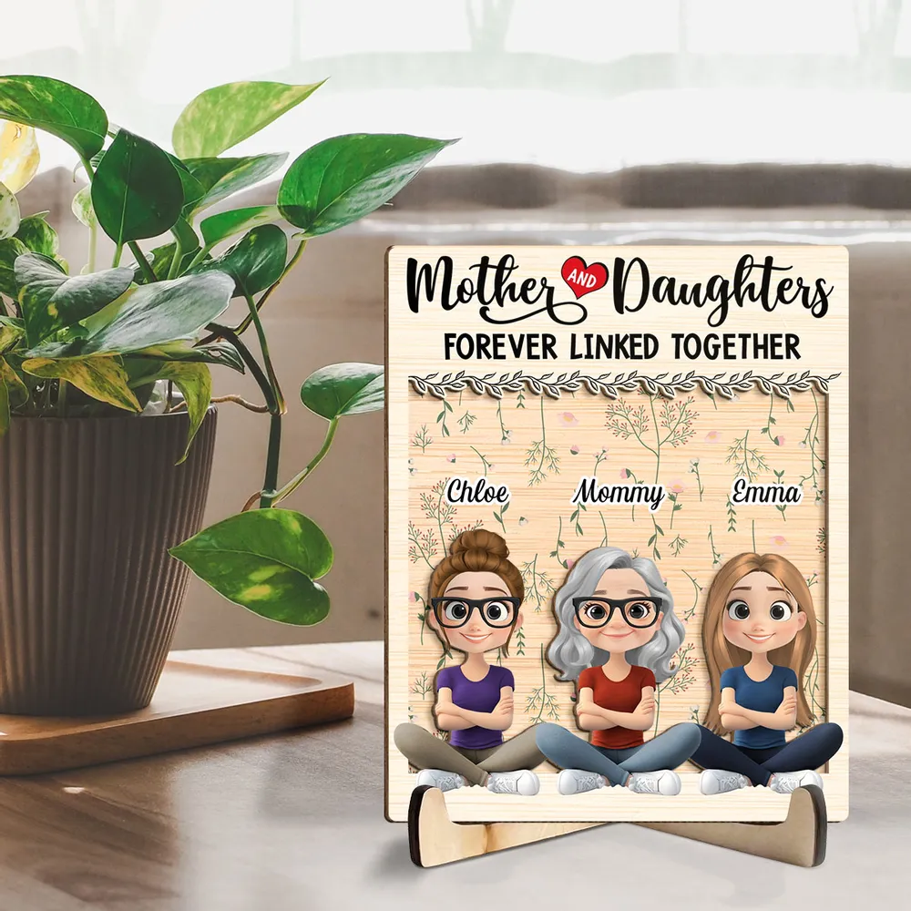 Personalized Family Plaque – Custom Wooden Decor for Mom & Daughters - Image 5