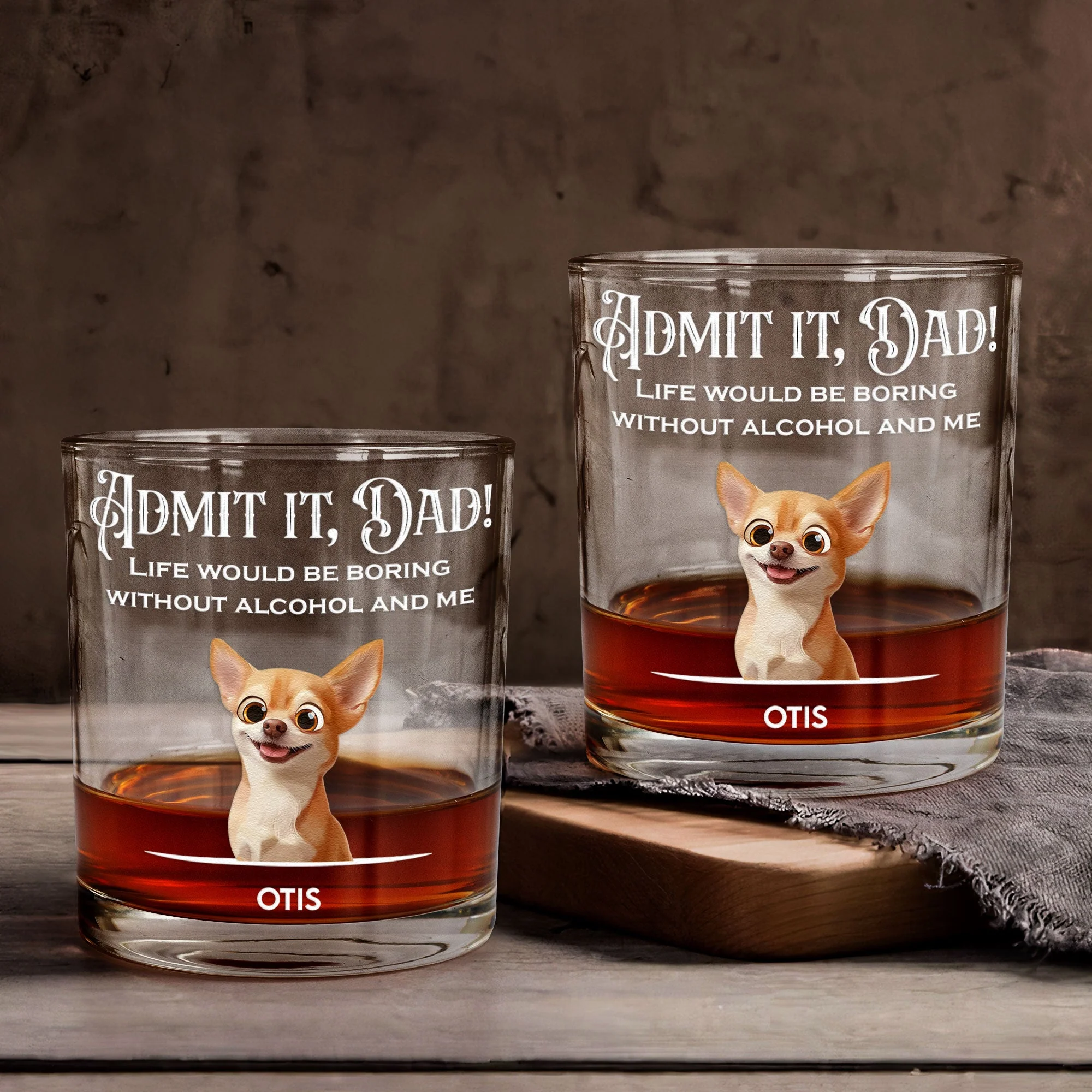 Custom Dog-Design Whiskey Glass for Dad – Personalized Pet Cup Gift - Image 5