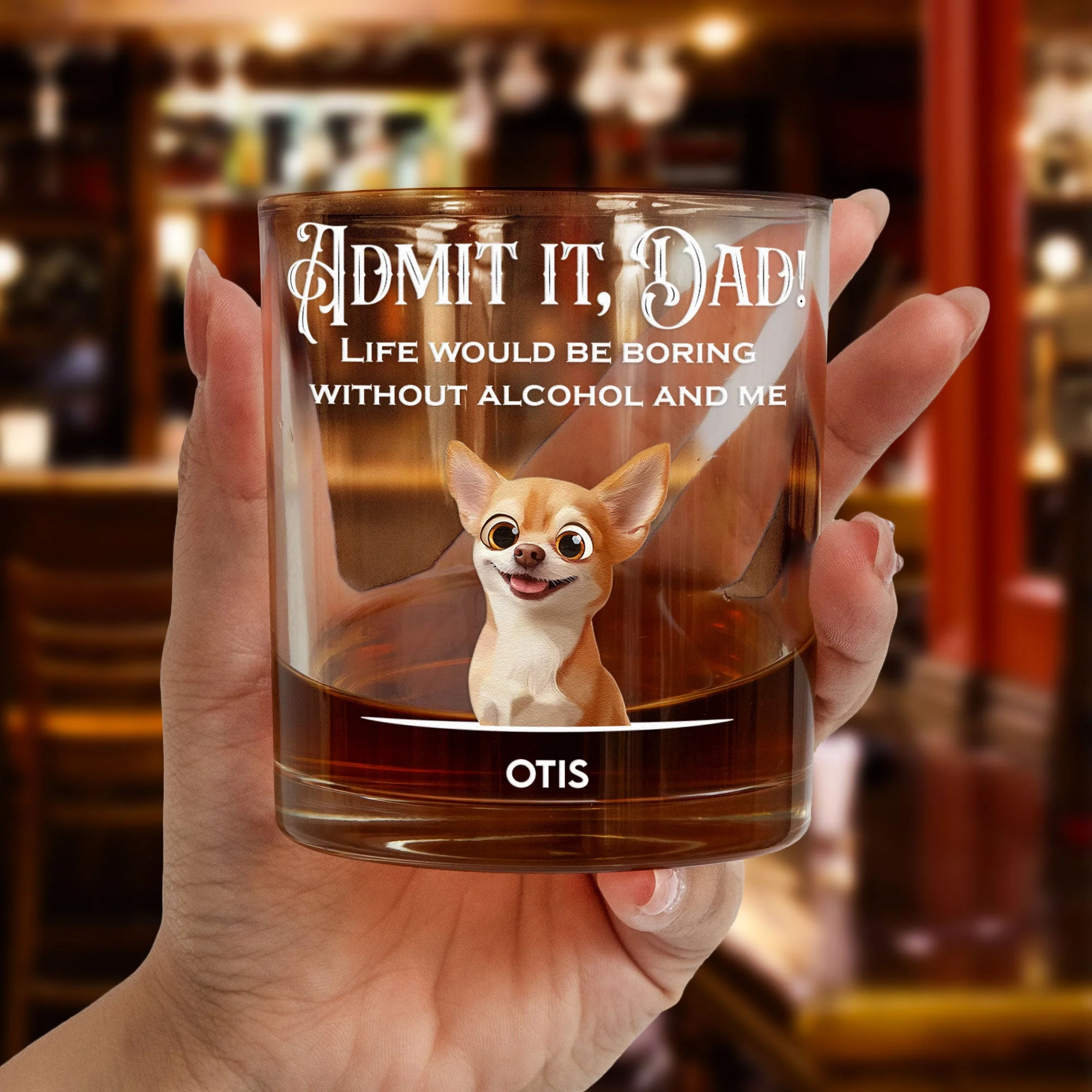Custom Dog-Design Whiskey Glass for Dad – Personalized Pet Cup Gift - Image 6