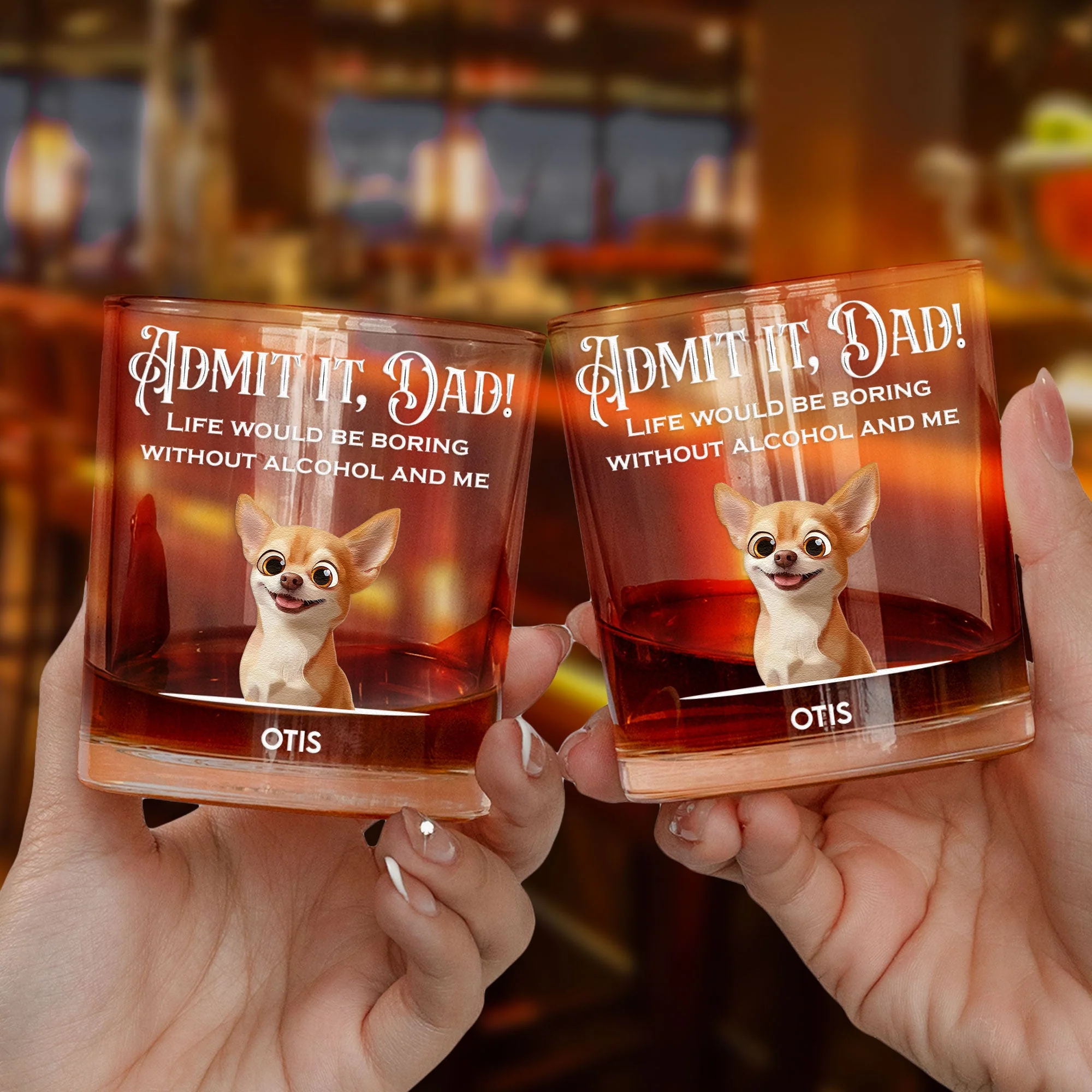 Custom Dog-Design Whiskey Glass for Dad – Personalized Pet Cup Gift - Image 7