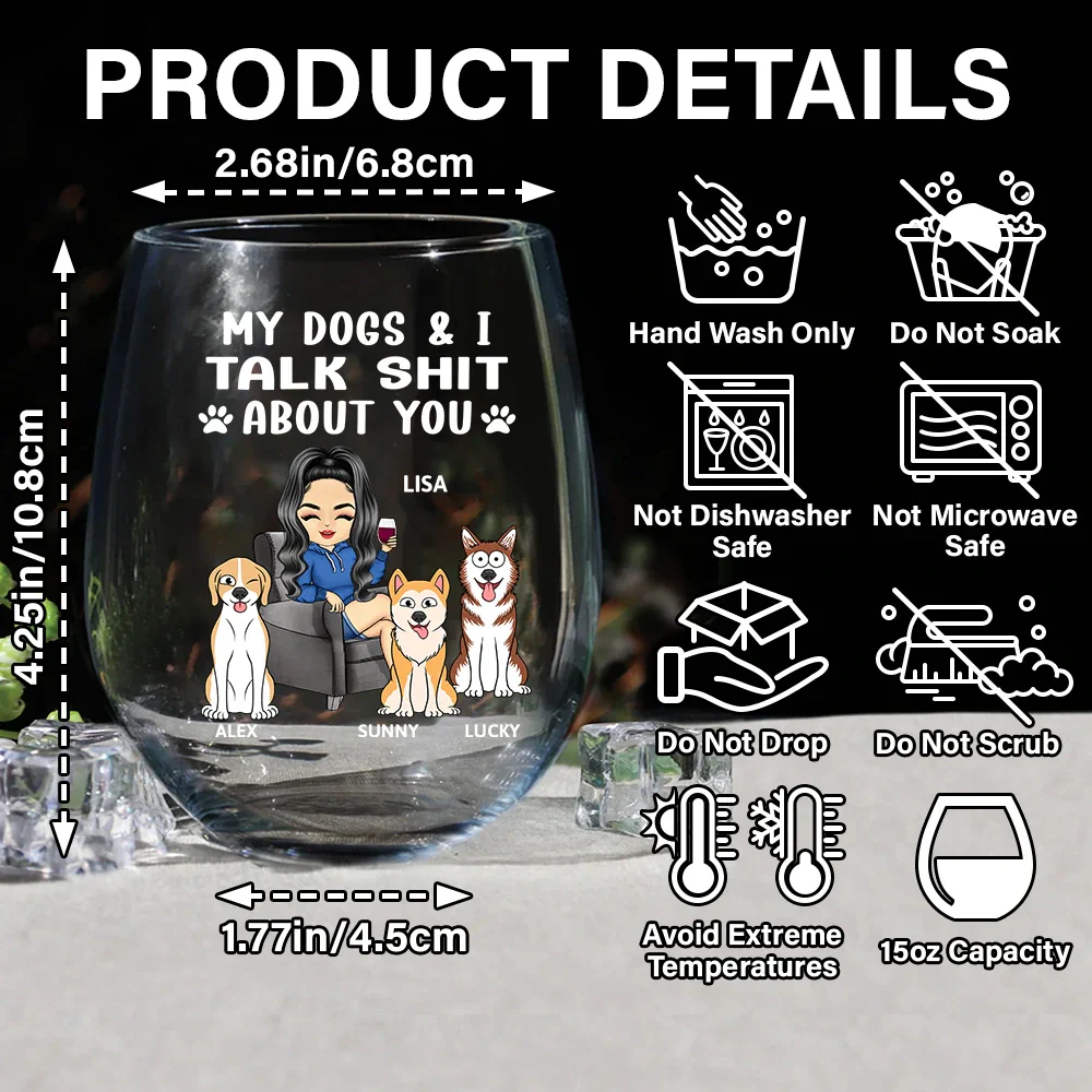 Personalized Wine Glass for Dog Lovers – Fun Gift for Her and Her Dog with Custom Design - Image 8